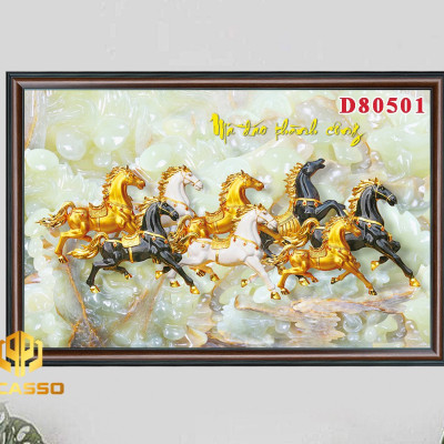 Tranh kính Bát mã tung hoành D602 42 (Được chọn mẫu)