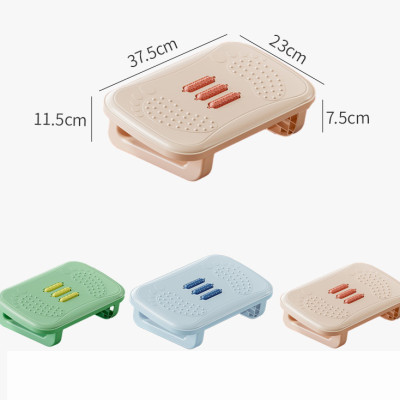 Ghế gác chân công thái học chân vuông tích hợp massage loại tốt mẫu mới 37x23x12 (Tặng kèm quà ngẫu nhiên)