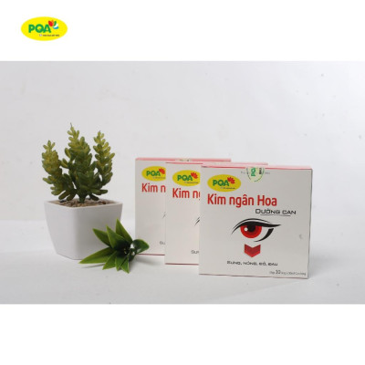 Kim Ngân Hoa PQA Hỗ Trợ Thanh Nhiệt, Triệu Chứng Đau Mắt Đỏ Viêm Kết Mạc Hộp 10 Ống