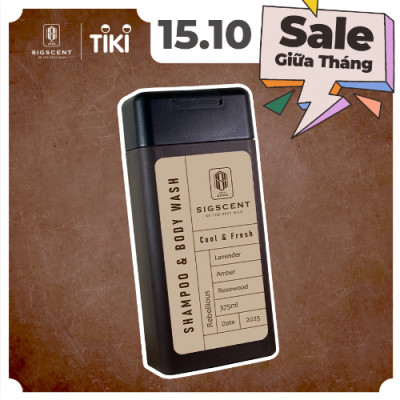 Sữa tắm dầu gội cho nam hương nước hoa 375ml Rebellious thương hiệu SIGSCENT