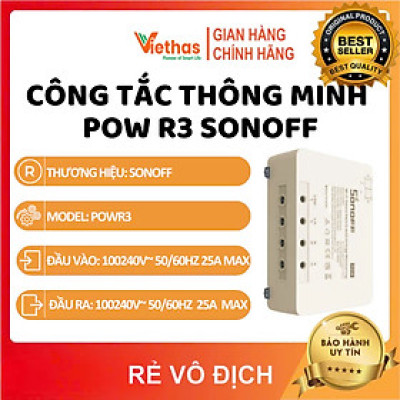 Công Tắc Thông Minh PowR3 Sonoff Công Suất Cao 25a / 5500w Điều Khiển Bằng Giọng Nói