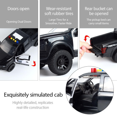 TOYSTAR - 666-91P Mô hình xe ô tô cảnh sát thành phố màu ghi (KT 41x16x21cm)