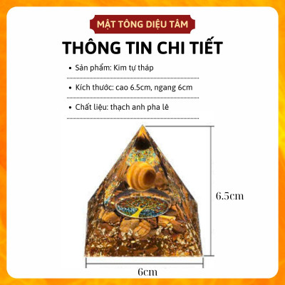 Kim Tự Tháp Thạch Anh Luân Xa Pha Lê Chakra Resin Tự Nhiên Trang Trí Phòng Thiền phong thủy thu năng lượng tốt Orgonite quà tặng