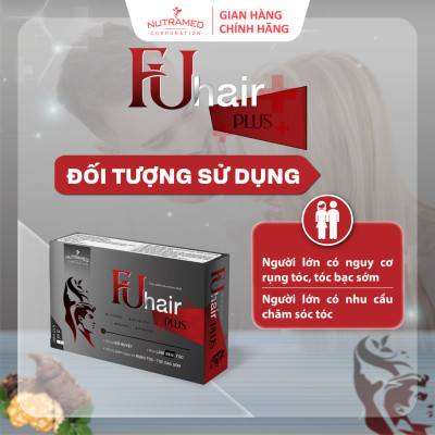 Viên uống Fuhair Plus - Nutramed hỗ trợ giảm rụng tóc, giúp đen tóc và chăm sóc tóc chắc khỏe (Hộp 30 viên)