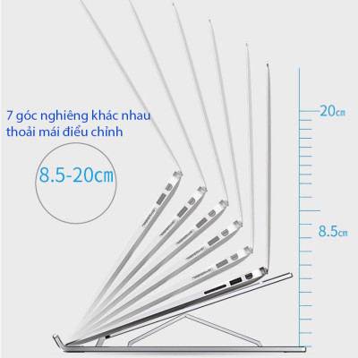 Đế Tản Nhiệt Cho Laptop, Macbook - Giá Đỡ, Kệ Đỡ, Phụ Kiện Cao Cấp Cho Macbook, Laptop Bằng Hợp Kim Nhôm Điều Chỉnh Tầm Nhìn Thông Minh Gấp Gọn KUNBE - Hàng Chính Hãng