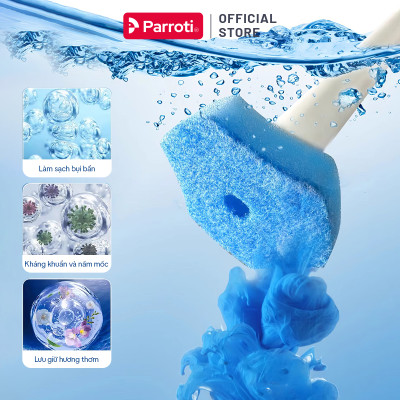 Cây Cọ Bồn Cầu, Cọ Toilet 2 Trong 1, Đầu Cọ Thay Thế Miếng Lau Có Chất Tẩy Rửa Hương Thơm, Dán Tường Parroti Slim - SL04