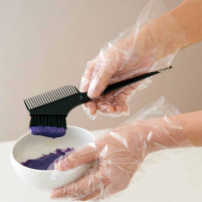 Combo set 5 miếng mút rửa chén bát + găng tay nilon siêu mỏng set 50-70-100 chiếc - made in Japan