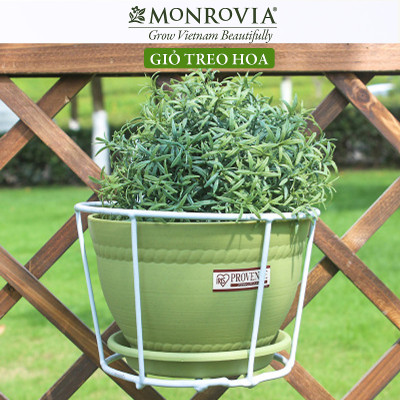  Combo 3 Giỏ treo chậu hoa ban công MONROVIA, giỏ sắt treo chậu hoa ban công, chậu treo ban công, kệ treo ban công, móc treo, khung thép, sơn tĩnh điện chính hãng thương hiệu MONROVIA  - Màu Trắng