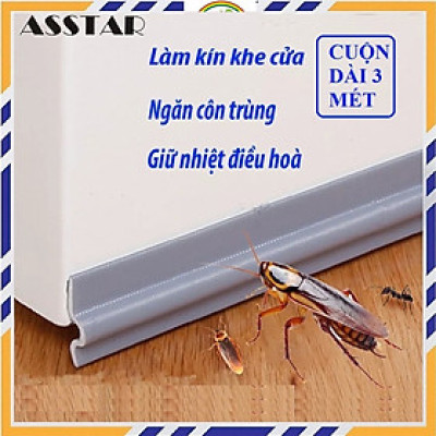 Ron Chặn Khe Cửa, Cuộn Dài 3met, Ron Dán Chân Cửa, Chặn Khe Cửa, Cách Âm, Ngăn Gió, Bụi, Côn Trùng, Hàng Nhập Khẩu