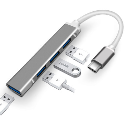 Bộ chuyển đổi TYPE-C sang USB 3.0, cáp chuyển đổi Type-c sang 4 cổng USB tốc độ cao - Hàng chính hãng/ Hàng nhập khẩu