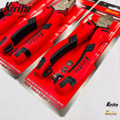 Bộ Kìm Kirito 3 Món Cho Thợ Điện – Thép CR-V – Siêu Bền – Cắt Dây, Uốn, Gắp- Kìm đỏ đen KIRITO