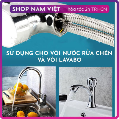 1 Cặp Dây Cấp Nước INOX 304 Đầu Nhỏ Cho Vòi Lavabo, Vòi Rửa Chén Nóng Lạnh