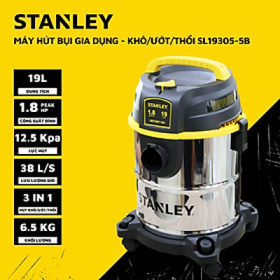 MÁY HÚT BỤI GIA DỤNG 3 CHỨC NĂNG 19L STANLEY SL19305-5B 1.8 PEAK HP- HÀNG CHÍNH HÃNG