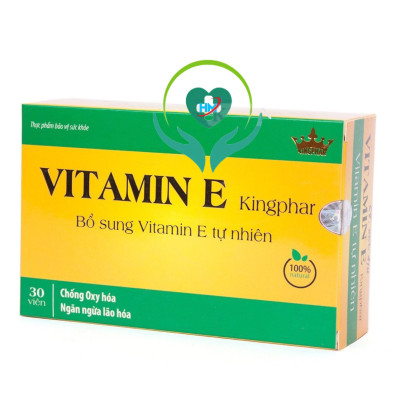 Vitamin E Kingphar , hộp 30v, đẹp da, chống lão hoá