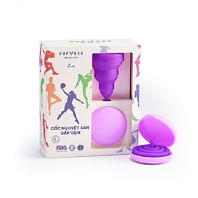 Cốc nguyệt san gấp gọn Z Cup cỡ L (25ml) Cup Yess chính hãng, an toàn, nhỏ gọn, siêu tiện lợi