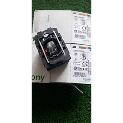 |Chính hãng| Phụ kiện nút nhấn ZB5AW0M65 Schneider, 1NO + 1NC + Đèn màu xanh 220V