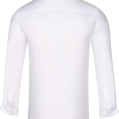 Áo sơ mi nam tay dài form ôm trơn Khatoco A1MD468S1-CNTR008-2412-D - Trắng