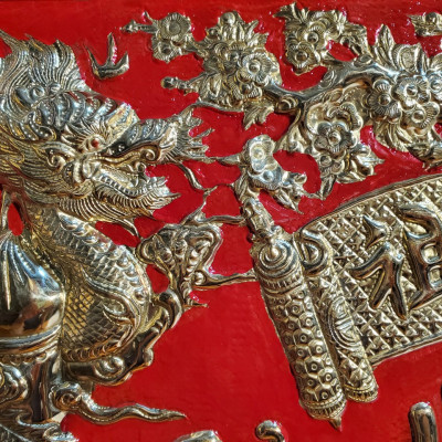 Liễn thờ tổ tiên đồng vàng nguyên chất – Cửu huyền thất tổ -A226