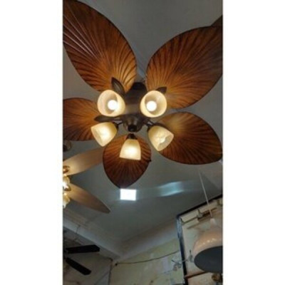 Quạt trần cánh lá cọ có 5 chao đèn Klasse - Hàng chính hãng