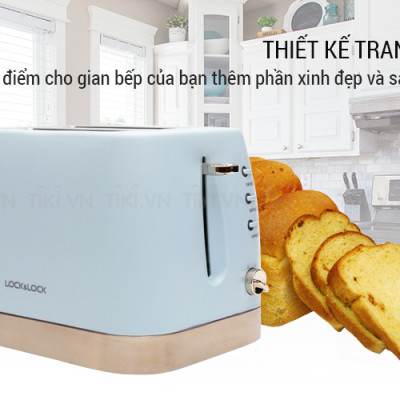 Máy Nướng Bánh Mì Lock& Lock EJB221BLU (730 - 870 W) - Hàng chính hãng