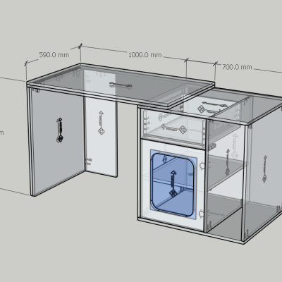 HAPPY FURNITURE , Bàn làm việc 1 ngăn kéo 1 cửa kính - NOAH , BAN_161 , 150cm x 59cm x 75cm DxRxC