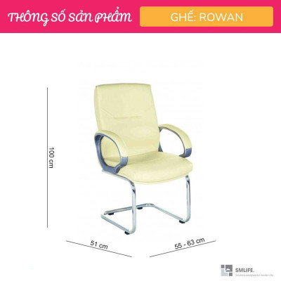Ghế phòng họp chân quỳ inox bọc da SMLIFE Rowan