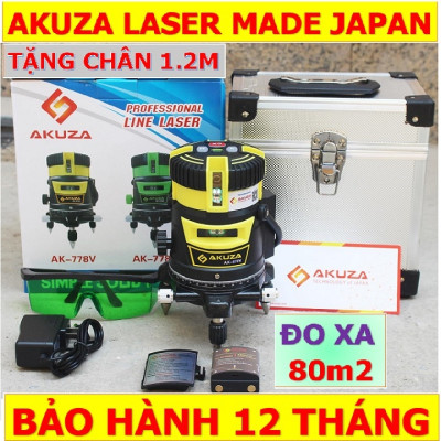 Máy cân mực laser AKUZA 5 tia xanh SIÊU SÁNG - Tặng chân 1,2 m