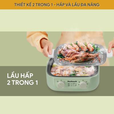 Nồi Hấp Đa Năng BlueStone MPB-7235 15 Lít 1500W - Hàng Chính Hãng