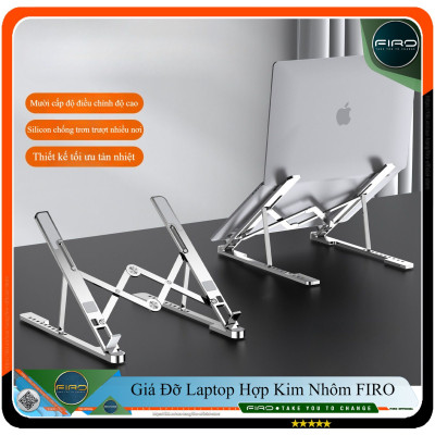 Giá Đỡ Laptop Hợp Kim Nhôm Cao Cấp FIRO F39 - Đế Tản Nhiệt Cho Laptop,Macbook,Máy Tính Xách Tay,Gấp Gọn Tiện Lợi - 10 Vị Trí Điều Chỉnh Góc Độ - Tương Thích Với Các Dòng Laptop/Macbook 11 - 17inch Và Tất Cả Máy Tính Bảng - Hàng Chính Hãng