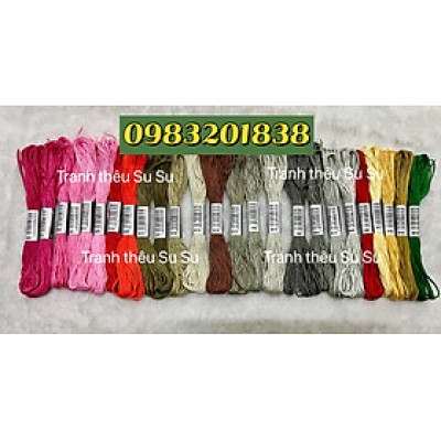 Chỉ cotton thêu tranh chữ thập mã DMC, các mã chỉ thêu từ 600 đến 699