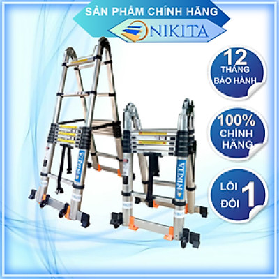 Thang Nhôm Rút Đa Năng Có Bánh Xe - 7.2 Mét