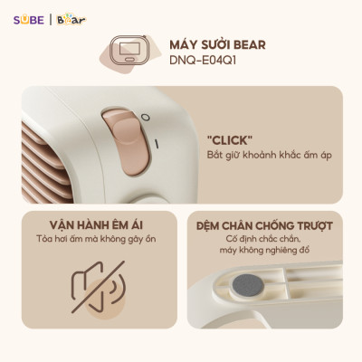 Máy Sưởi Bear Quạt Sưởi Máy Sưởi Gốm Để Bàn Máy Sưởi Mini Quạt Sưởi Ấm Phòng Ngủ Tiết Kiệm Điện Làm Ấm Nhanh DNQ - E04Q1