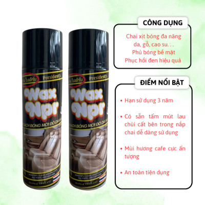 Chai Xịt Bóng Dưỡng Vệ Sinh Nội Thất Ô Tô – Phục Hồi Đồ Da, Nhựa, Gỗ Hiệu Quả, Tăng Độ Bóng Như Mới