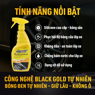 Xịt Dưỡng Và Làm Bóng Vỏ Xe FORMULA 1 615238 680ml Bóng Sâu Tự Nhiên Chống Ngả Màu Lốp Xe - Nhập Khẩu Chính Hãng