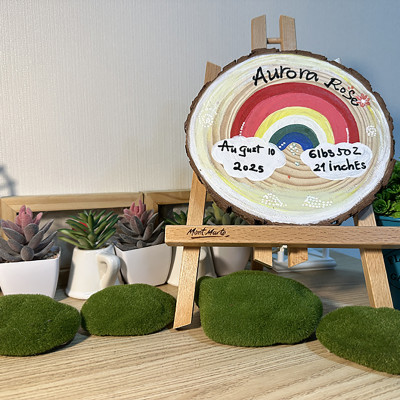 Tranh Vẽ Tay Trên Gỗ Aurora Rose Decor Trang Trí Quán Cà Phê Resort Handmade Độc Bản