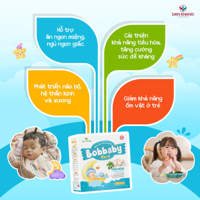 Siro ăn ngủ ngon cho bé BobBaby Dân Khang cải thiện chứng biếng ăn giúp bé ăn ngon ngủ sâu giấc hộp 20 ống x 10ml