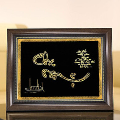 Tranh chữ Cha Mẹ thư pháp mạ vàng - Quà tặng gia đình ý nghĩa