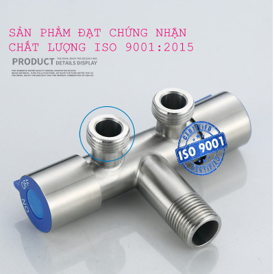 Van nước 2 cổng xả đóng mở riêng biệt Chất liệu Inox 304 