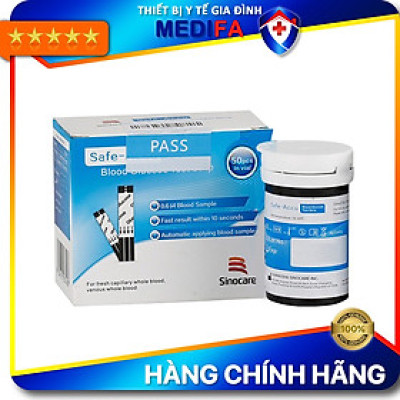 Que Thử Đường Huyết Cho Máy Safe Accu 2 50 Que Thử + 50 Kim Chích Máu
