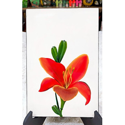 Tranh sơn mài cao cấp vẽ hoa nhiều màu sắc đa dạng mẫu mã size 20x30 cm