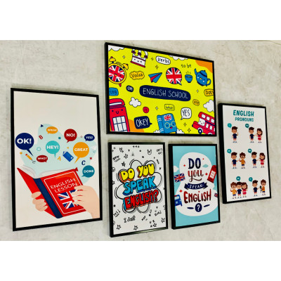 {HCM}Tranh treo tường tranh trang trí lớp học tiếng anh tặng kèm đinh 3 chân không cần khoan tườn
