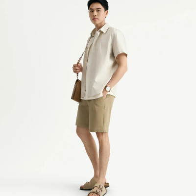 Áo sơ mi tay ngắn nam cotton linen Form Regular - RT 10S25SHS004 | ROUTINE CÀ MAU