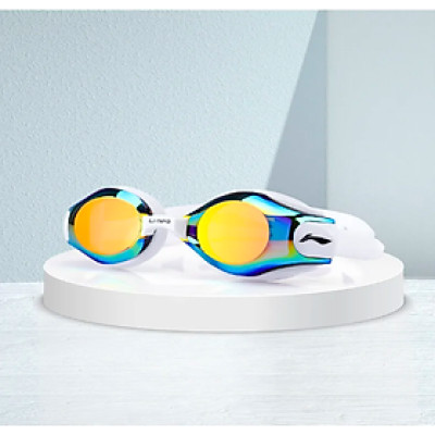 Kính bơi người lớn LI-NING tráng gương chống tia UV chống sương mù - Xanh Trắng - Hàng chính hãng