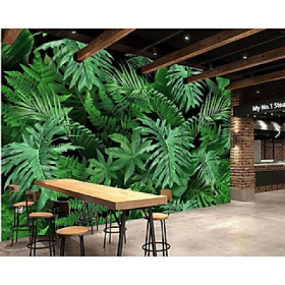 (HCM) Tranh dán tường 3d lá nhiệt đới tropical 15 trang trí phù hợp mọi không gian
