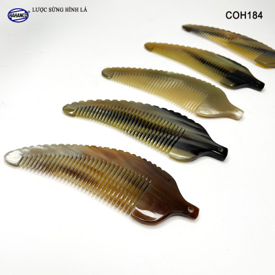 Lược Sừng Hình Lá Bằng Sừng Uốn Lượn Tinh Xảo Xuất Nhật - COH184