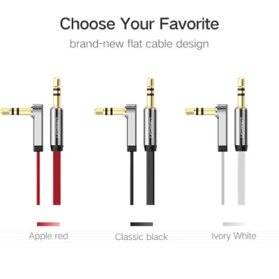 Ugreen UG10728AV119TK 3M màu Đen Cáp âm thanh 2 đầu 3.5mm dương đầu vuông góc mạ vàng - HÀNG CHÍNH HÃNG