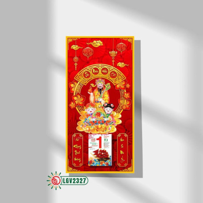 Lịch gỗ treo tường Thần Tài IMWI LGV2327