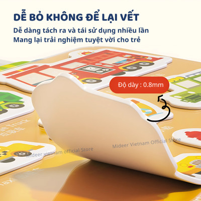 Sticker dán cho bé dùng được nhiều lần Mideer Reusable Jelly Sticker Set dán được trên nhiều bề mặt