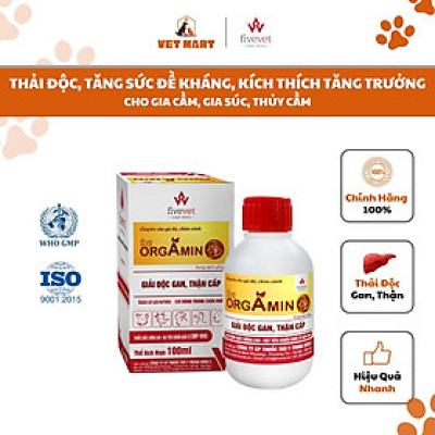 [100ML] Five-Orgamin - Dung dịch tăng sức đề kháng, dưỡng da lông đẹp cho gia súc, gia cầm