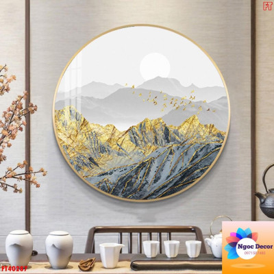 Tranh tròn tranh pha lê,tráng gương phủ bóng decor phòng